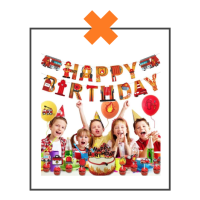 Papieren slinger Happy Birthday Brandweer